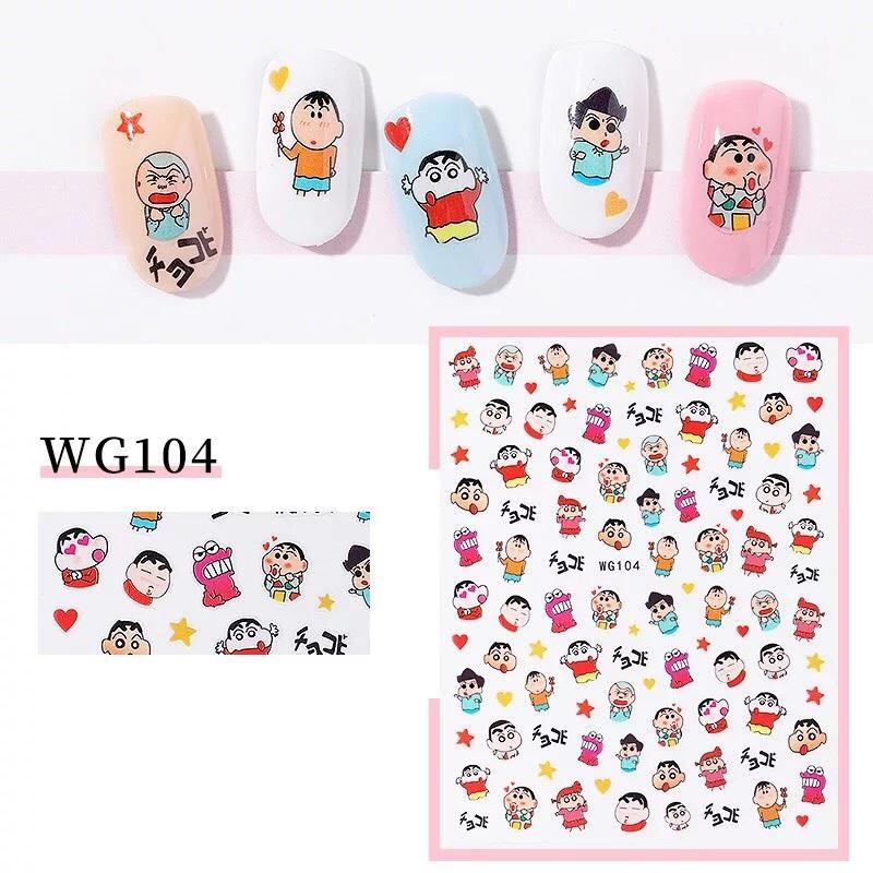 Sticker Nail Dán Móng Tay Pop Finger Hình Kaws SeaSame, Kaikai Kiki, Doraemon - KIRA45 [KIRA0045]