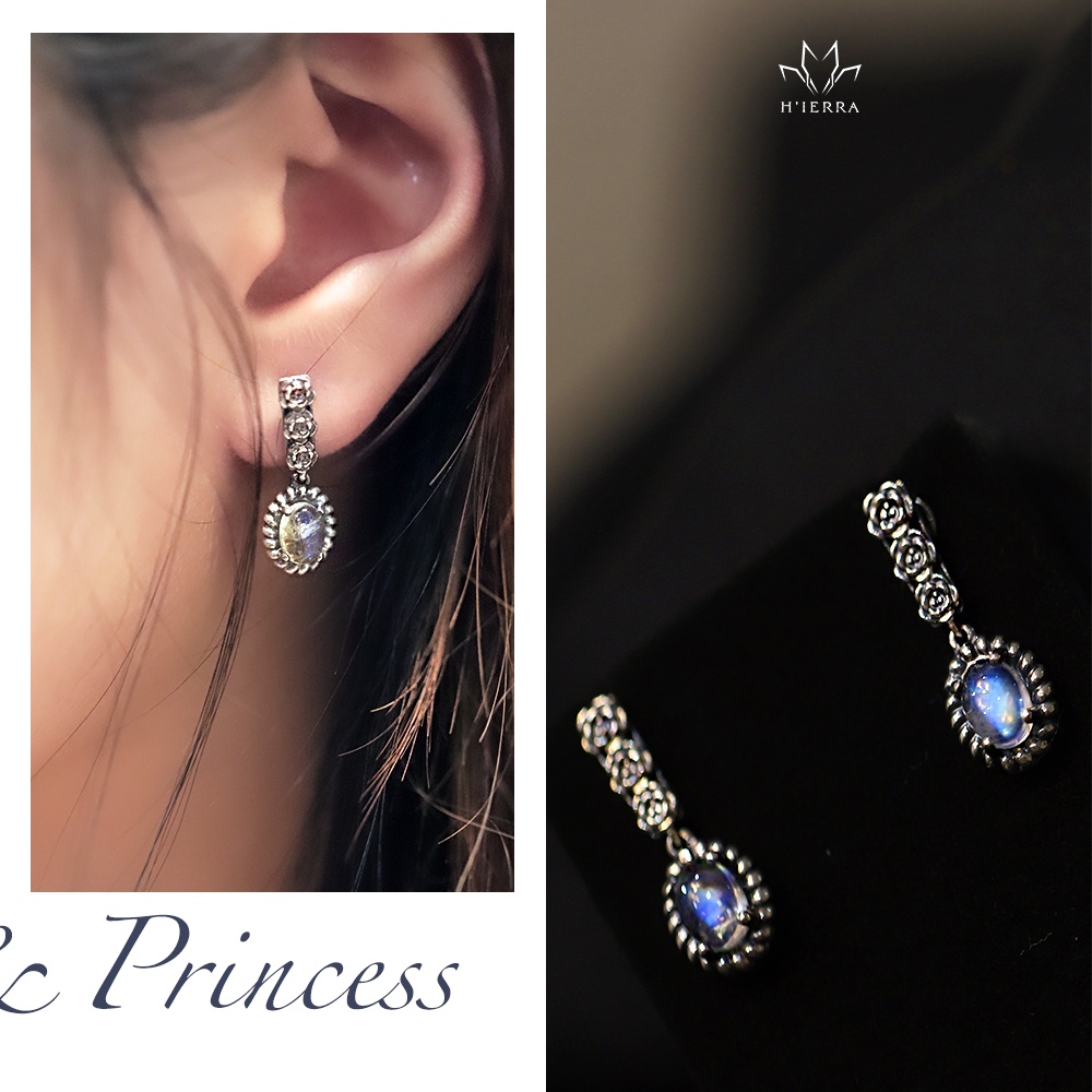 Bông tai bạc nữ H'ierra Princess Earrings 5 loại đá | Queen & Princess Concept