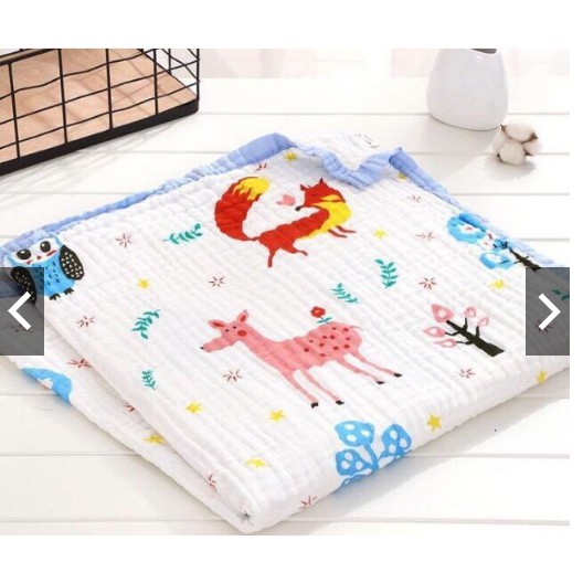 Chăn xô 4 lớp bo viền cực đẹp 110*110cm