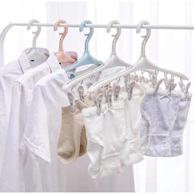 MÓC PHƠI QUẦN ÁO NHỰA VÀ 8 KẸP NHỰA