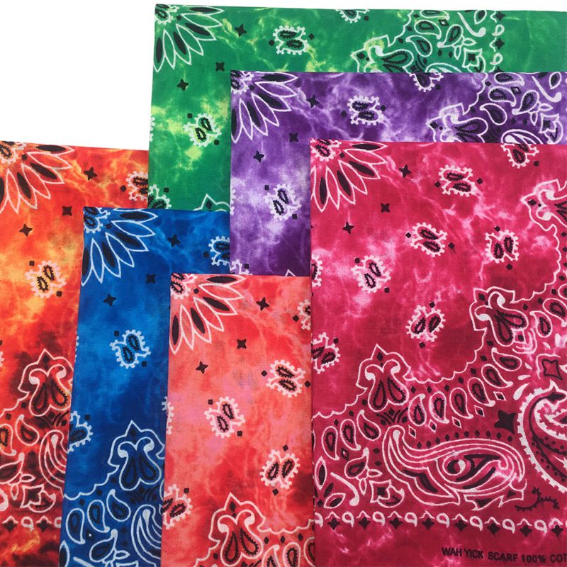 Youyo Khăn Vuông Bandana Cotton Hip Hop Đa Chức Năng In Hình Paisley Gradient Khăn Quấn Đầu Cho Nữ Me