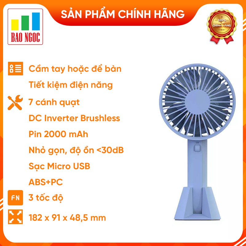 Quạt tích điện cầm tay VH Động cơ không chổi than | BigBuy360 - bigbuy360.vn