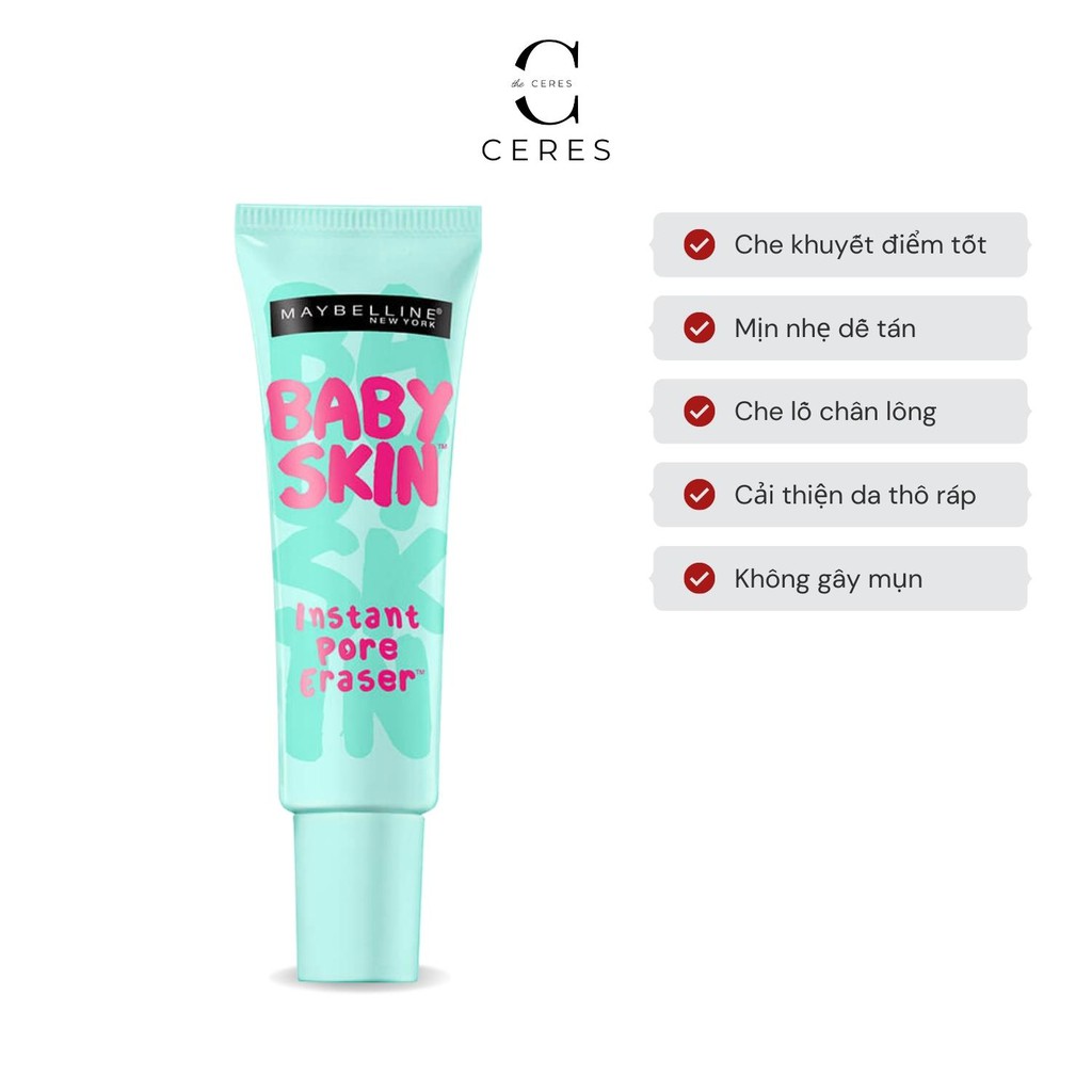 Kem Lót Maybelline Che Khuyết Điểm Mịn Da New York Baby Skin Pore Eraser Primer 22ml