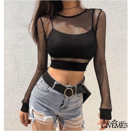 Áo lửng hai dây phối lưới gợi cảm thời trang nữ