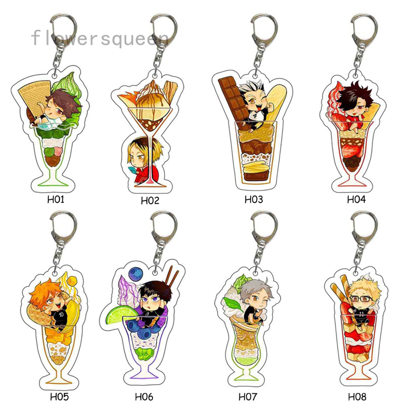 flowersqueen Móc khóa hình nhân vật hoạt hình Haikyuu dễ thương