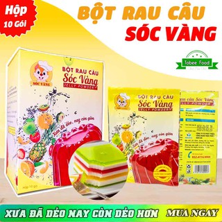 Bột Rau Câu Sóc Vàng (Hộp 10 Gói) - Dẻo Giòn - Thanh Mát