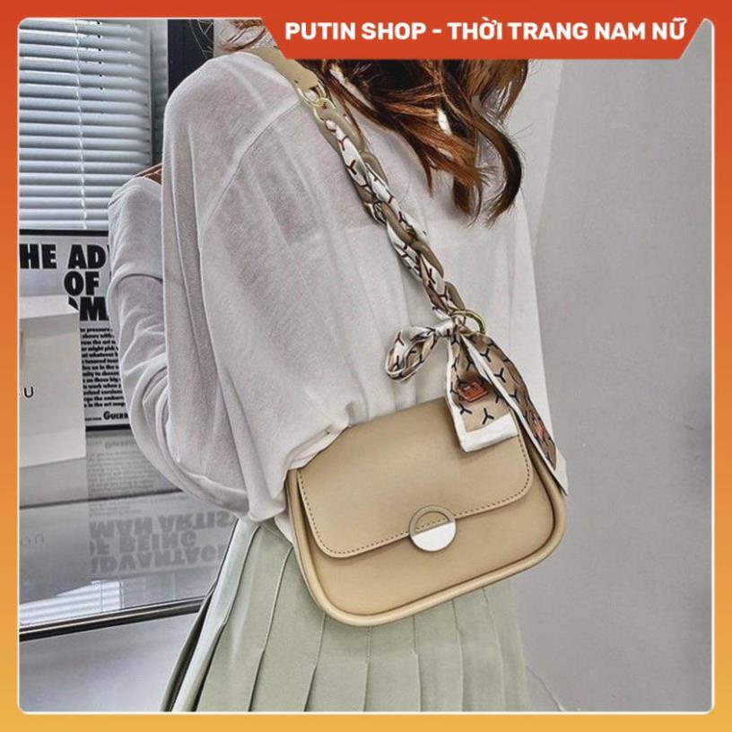 Túi Xách Nữ Đi Chơi Dự Tiệc Trang Phong Cách Hàn Quốc, Túi đeo chéo kèm khăn tết họa tiết thơi trang