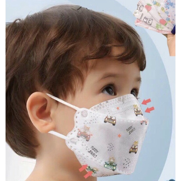 Khẩu Trang Y Tế Trẻ Em 4D Kháng Khuẩn Thoáng Khí Chống Bụi Mịn Cho Bé