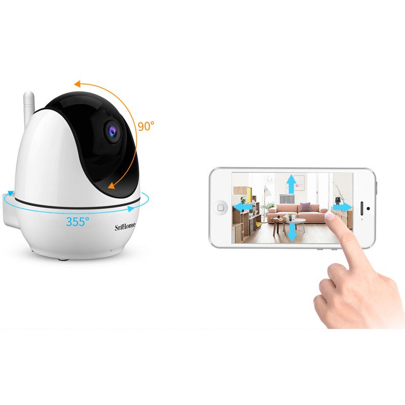 Camera Wifi - Camera Srihome SH026 -3.0Mpx/Full HD-Xoay 360 Theo Chuyển Động,Cảnh Báo Người lạ Có Đàm Thoại,Kèm Thẻ 64Gb | BigBuy360 - bigbuy360.vn