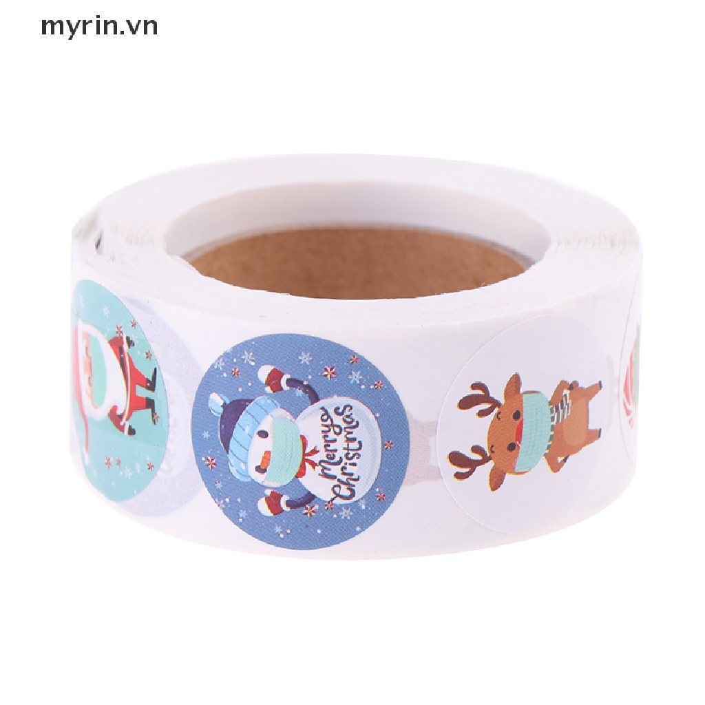 Cuộn 500 Nhãn Dán Hộp Quà Giáng Sinh