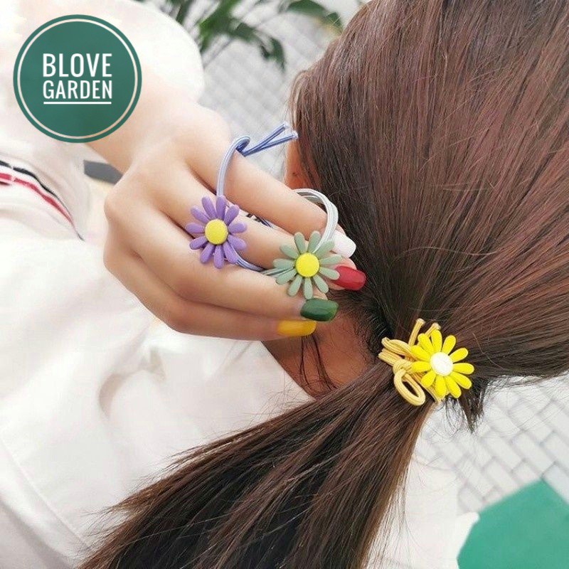 Dây buộc tóc cột tóc hoa cúc xinh xắn cho các nàng