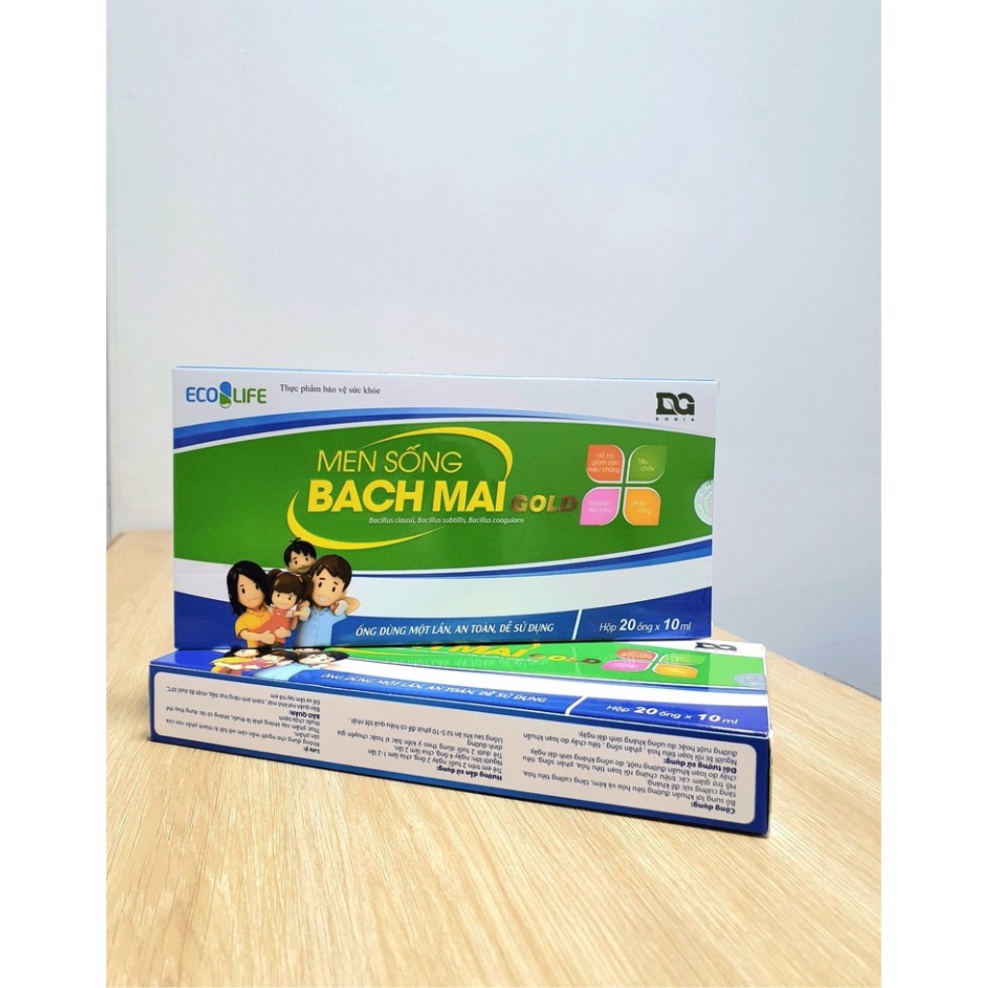 Men sống Bạch Mai Gold, tiêu hóa tốt, tăng đề kháng với Kẽm gluconat - Hộp 20 ống 10ml