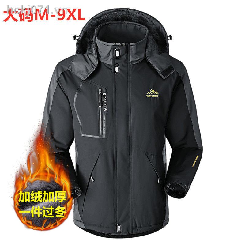 ❈✾Kích thước lớn chống lạnh -30 ° cộng với áo khoác đệm nhung của nam bộ đồ trượt tuyết của phụ nữ quần áo leo núi chống gió làm việc áo khoác cotton áo khoác nam