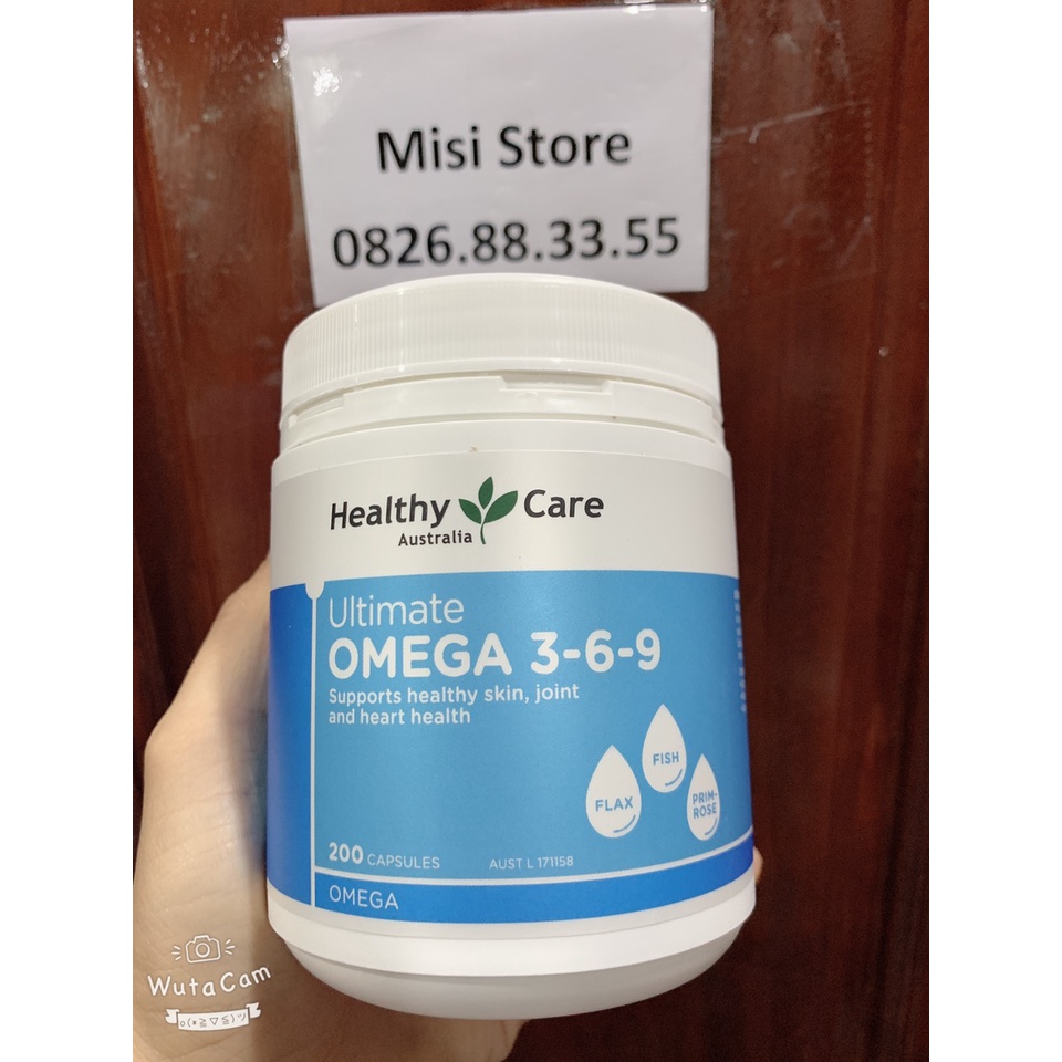 Viên uống Omega 3 6 9 Healthy Care Úc, lọ 200 viên
