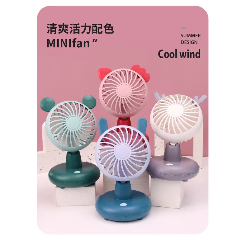 Quạt Cầm Tay Mini Tai Thú Nhiều Kiểu