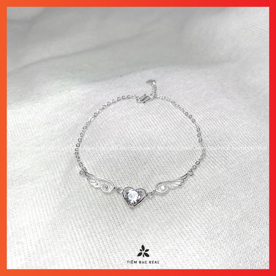 Lắc tay thiên thần chất liệu bạc ta lành tính, lắc tay cánh thiên thần đủ màu đá | BigBuy360 - bigbuy360.vn