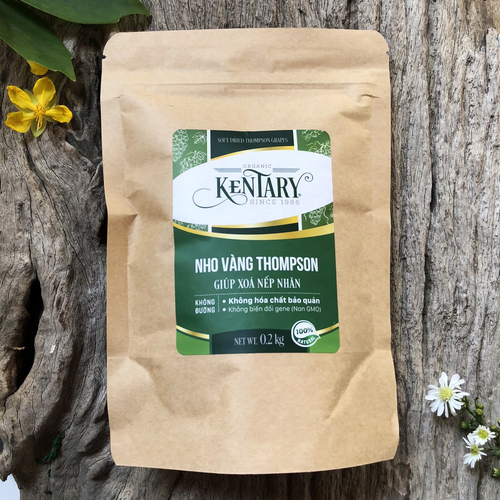 Nho Ngũ Sắc Sấy Không Đường Kentary - Ăn Vặt Healthy - Túi 200g