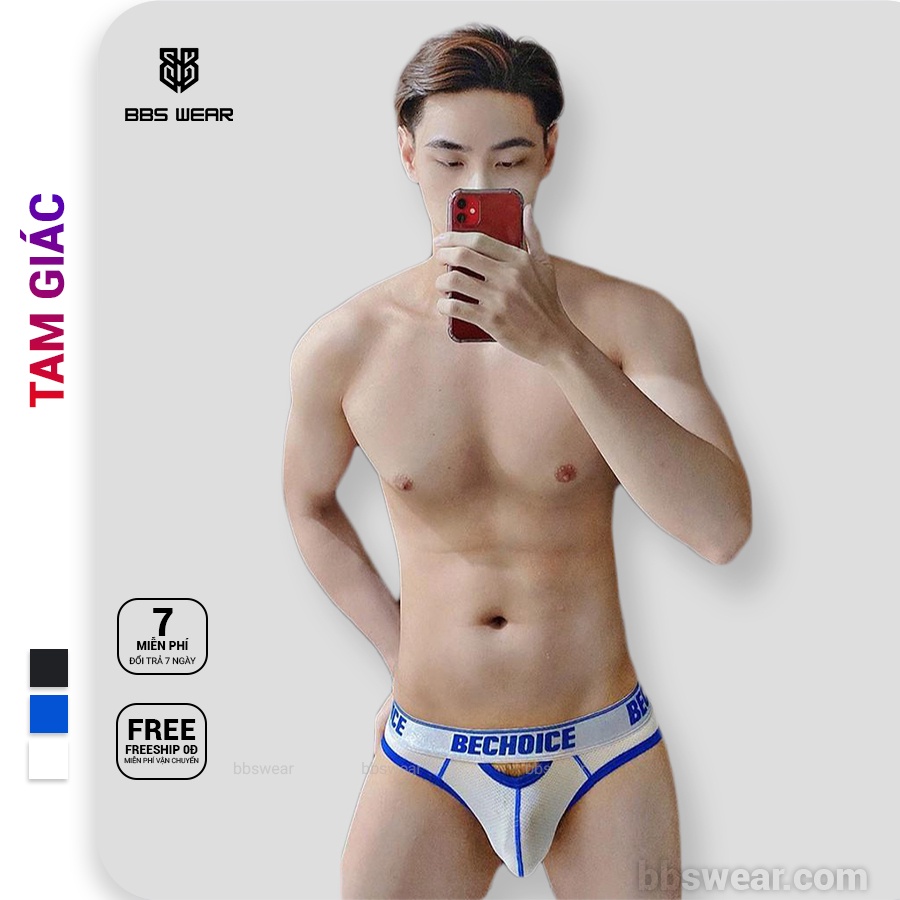 Quần lót tam giác nam BECHOICE thun lạnh lỗ kim sexy thoáng khí - Sịp nam lưới gợi cảm hở sườn BBS WEAR BR05