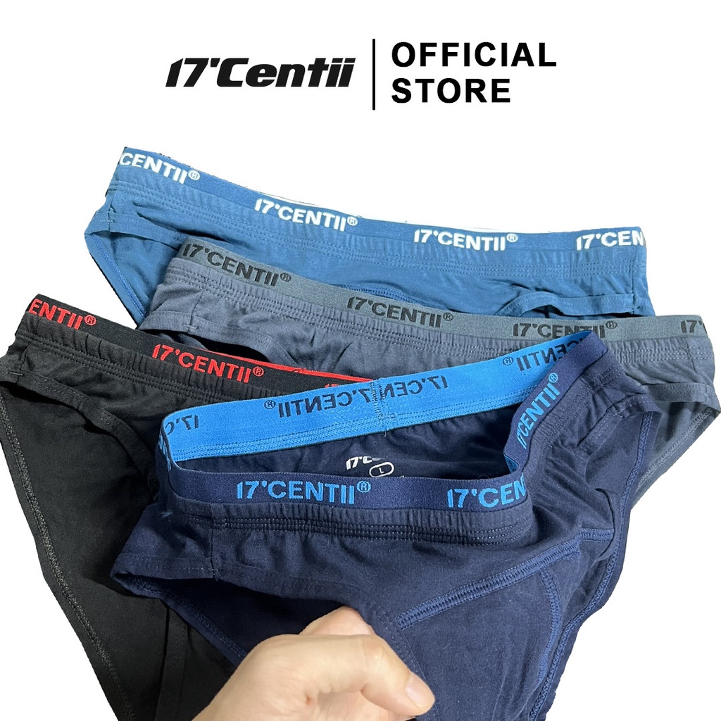 Combo 4 Quần Lót Sịp Nam Tam Giác Cotton 2 Lưng 17CENTII Cao Cấp Tôn Dáng Ôm Trọn Vòng 3 Kháng Khuẩn Thoáng Khí