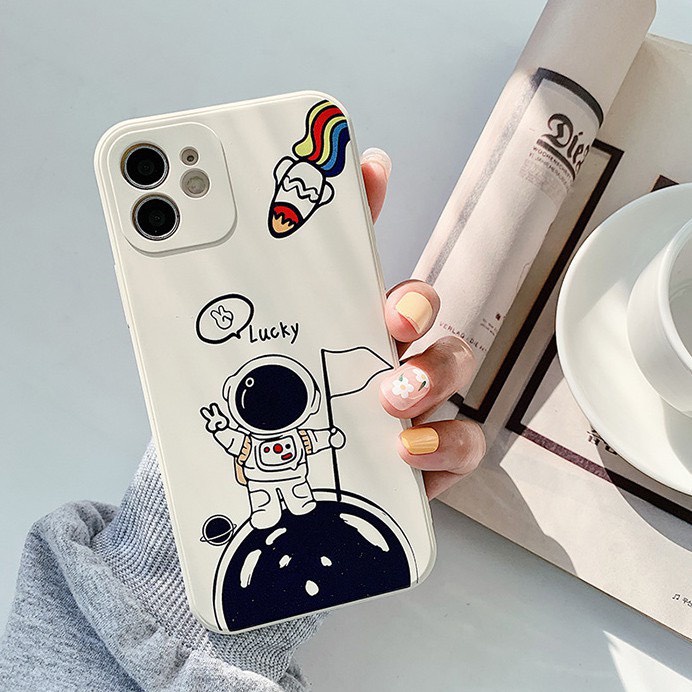 Ốp lưng iphone cạnh vuông vũ trụ 3 4 5s/6/6plus/6s/6splus/7/7plus/8/8plus/x/xr/xs/11/12/pro/promax