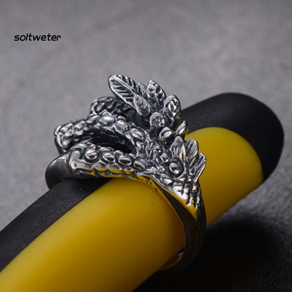 Nhẫn thép titan hình móng vuốt rồng thời trang cá tính cho nam và nữ