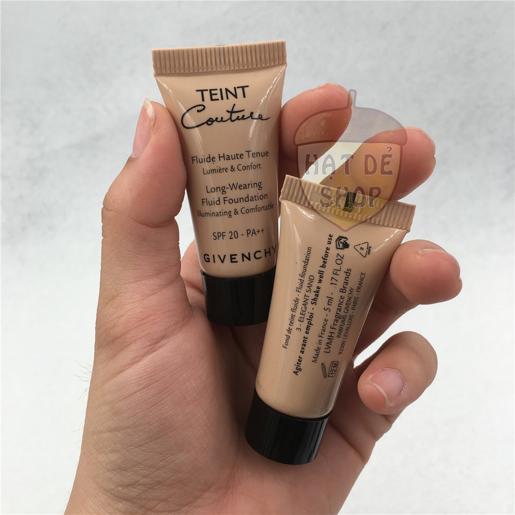 Givenchy Kem Nền Teint Couture Long Wearing Fluid Foundation 5ml #3 Elegant Sand (mỏng mịn)