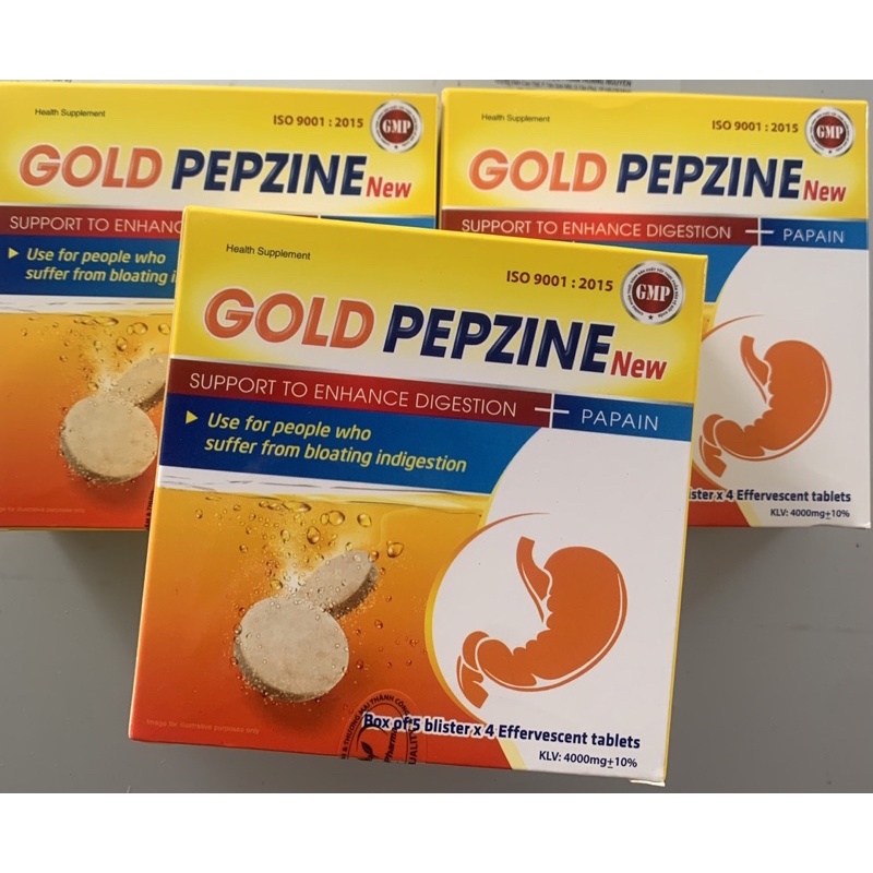 Viên sủi tiêu hoá GOLD PEPZINE giúp giảm tình trạng đầy bụng ,khó tiêu