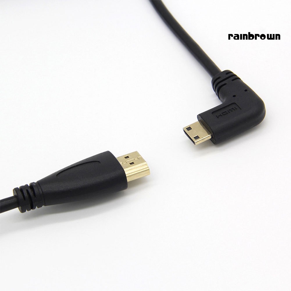 Dây cáp chuyển đổi HDMI mini sang HDMI đầu cắm xoay góc 90 độ sử dụng với HDTV SLR PC