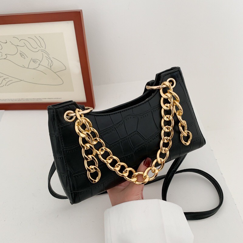 Túi xách nữ 👑FREESHIP 50K👑 Túi xách nữ dây xích bản to kiểu dáng mới lạ 2020 7163