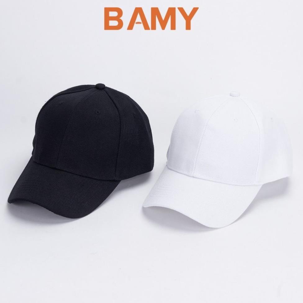 Mũ Lưỡi Trai Nam Nữ Trơn 2 Màu Đen, Trắng Hottrend, Nón unisex BAMY Đẹp