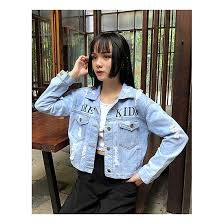 Áo khoác jean nữ Time would heal cao cao cấp form 40-58kg Panda.