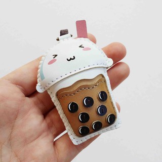 Móc khóa da Thú nhồi bông Trà sữa Trân châu PT049