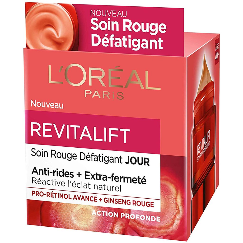 Kem chăm sóc ban ngày chống mệt mỏi L’oreal Revitalift Soin Rouge Defatigant Jour