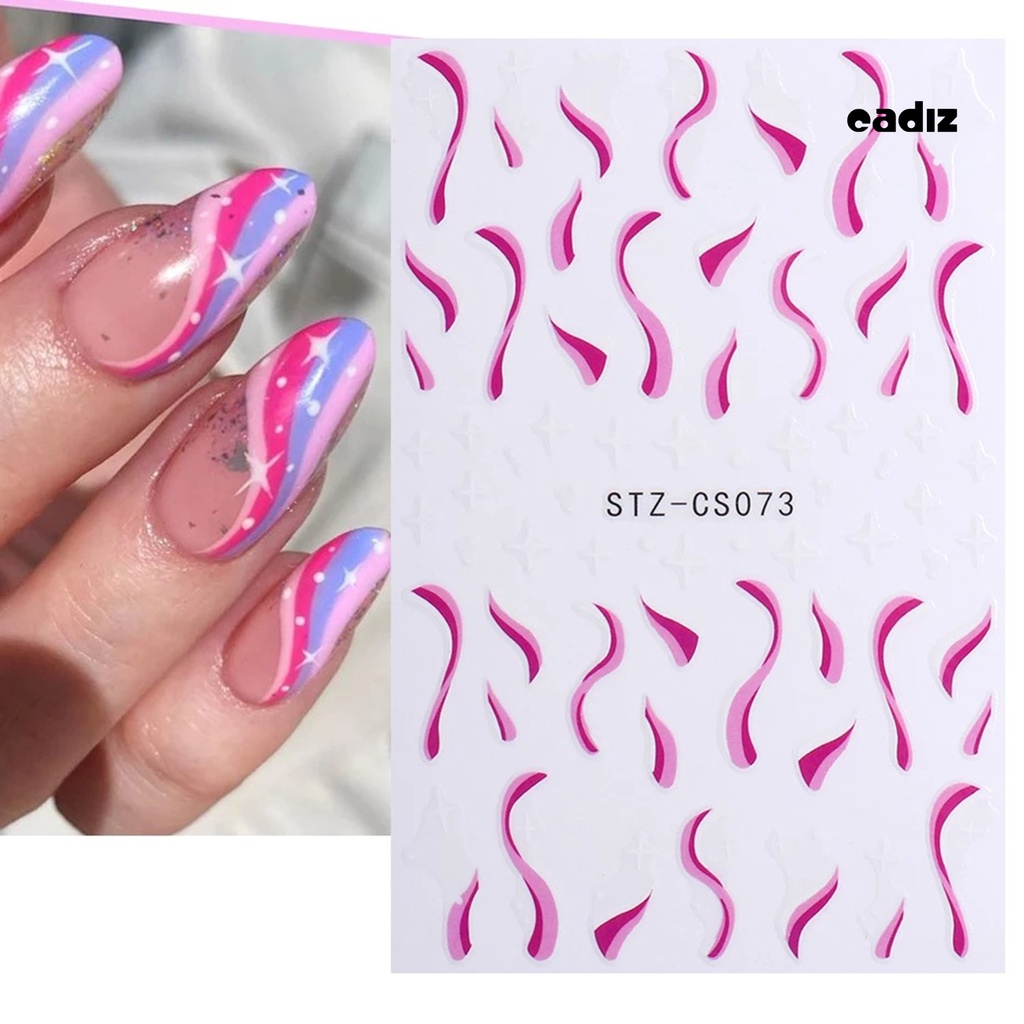 Bộ 7 Miếng Dán Móng Tay Họa Tiết Hình Học 3D Siêu Mỏng