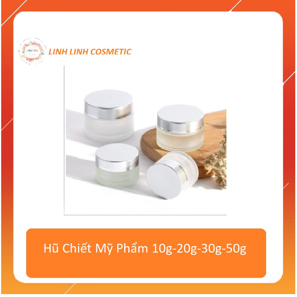 (hàng loại 1 - có nắp lót) Hũ Chiết Mỹ Phẩm 5g-10g-15g-20g-30g-50g / hũ thủy tinh nắp bạc / Thủy tinh đục Nắp bạc