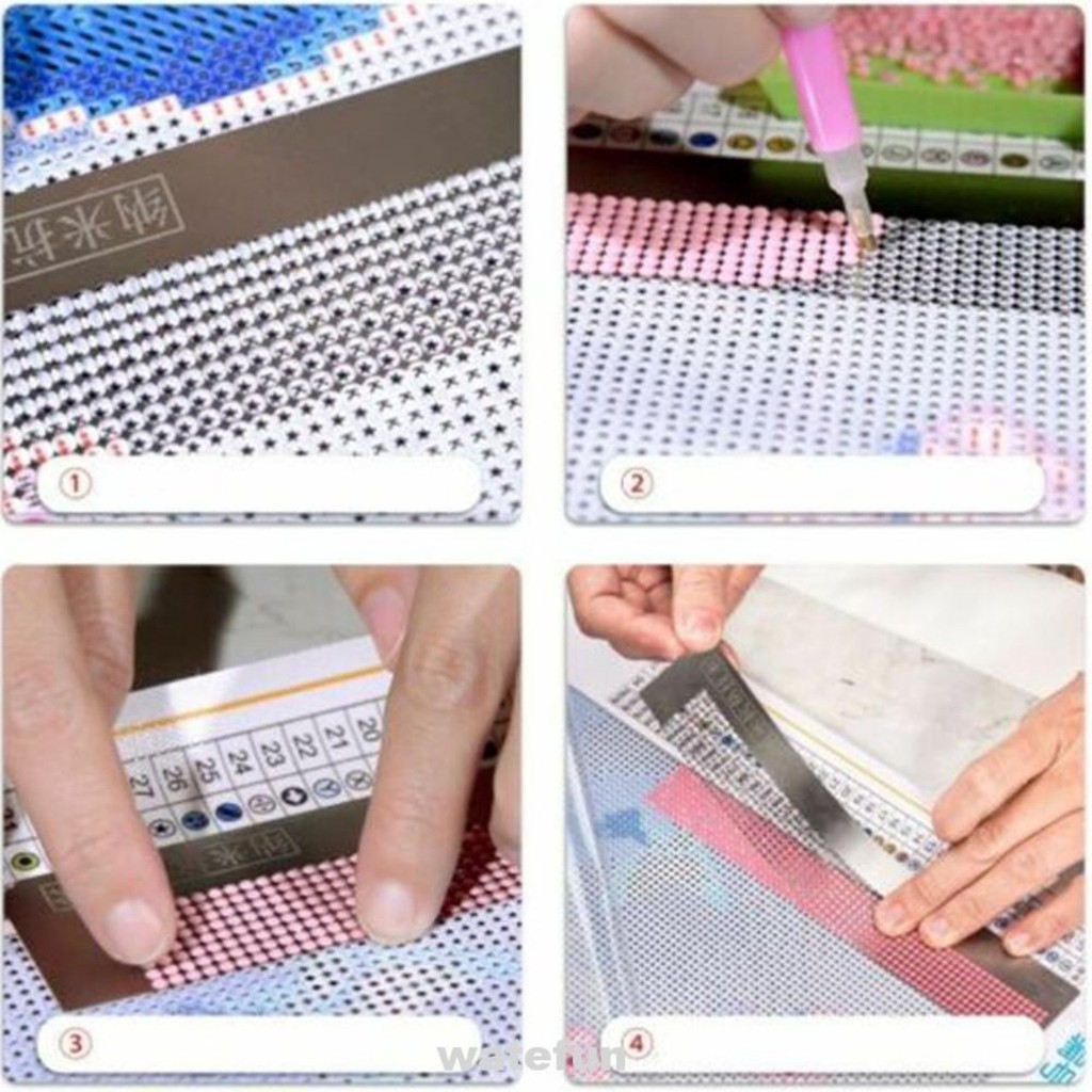 Thước đính đá bằng thép không rỉ loại xịn 8 hàng