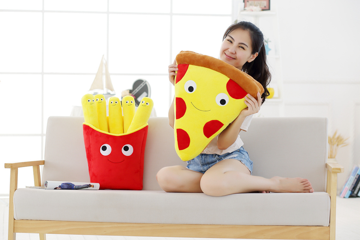 Gối Nhồi Bông Hình Bánh Pizza / Khoai Tây Chiên Độc Đáo Trang Trí Cửa Sổ / Nhảy Múa