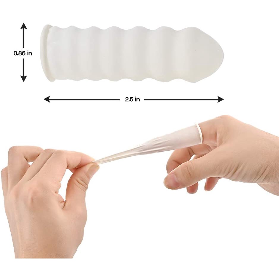 Bộ 100 Bao Ngón Tay Cao Su Latex Chống Tĩnh Điện Bảo Vệ Ngón Tay Khi Xăm Hình