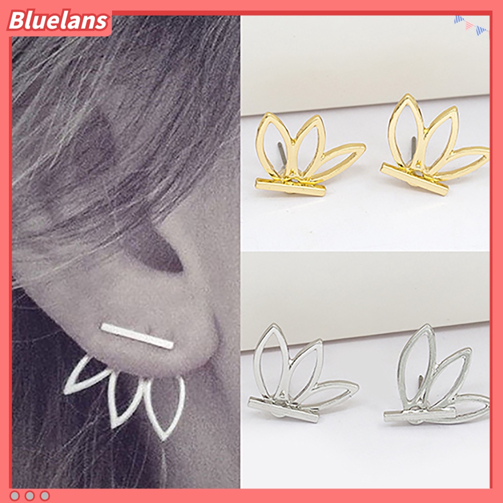 Đôi bông tai hình 3 chiếc lá kiểu dáng đơn giản thời trang cho nữ