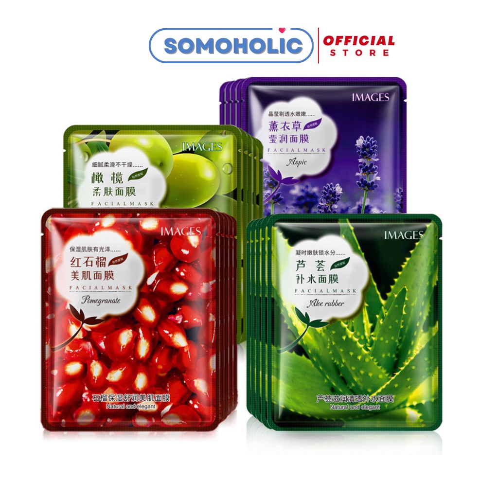 Mặt nạ giấy dưỡng trắng da cấp ẩm giảm thâm chống lão hóa Images tinh chất thiên nhiên SOMOHOLIC MSK8