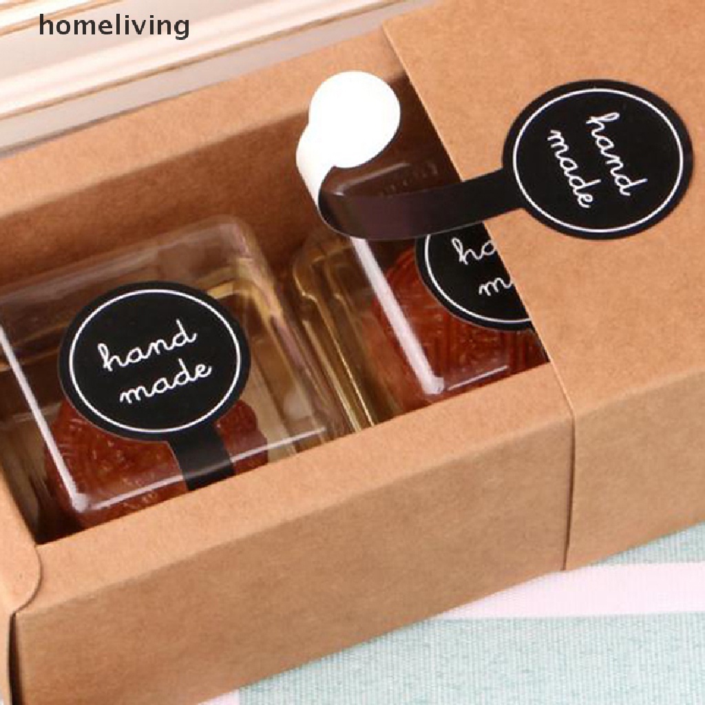 Set 100 Nhãn Dán Giấy Kraft Dài Trang Trí Túi Bánh Thủ Công
