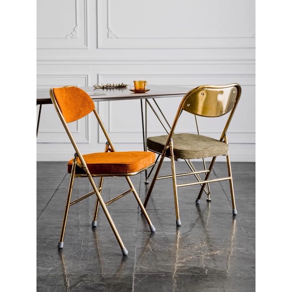 Ghế gấp tựa lưng vải nhung Corduroy cao cấp- phong cách vintage