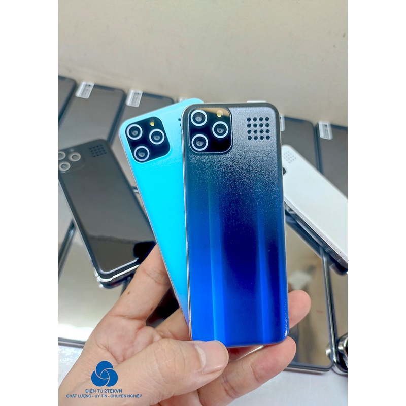 Điện thoại siêu nhỏ mini h666 giống ip11 có 3 camera đủ màu tặng kèm ốp