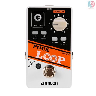 E&M ammoon POCK LOOP Looper Guitar Effect Pedal 11 Loopers Max.330mins Recording Time Supports 1/2 & 2X Speed Playback R