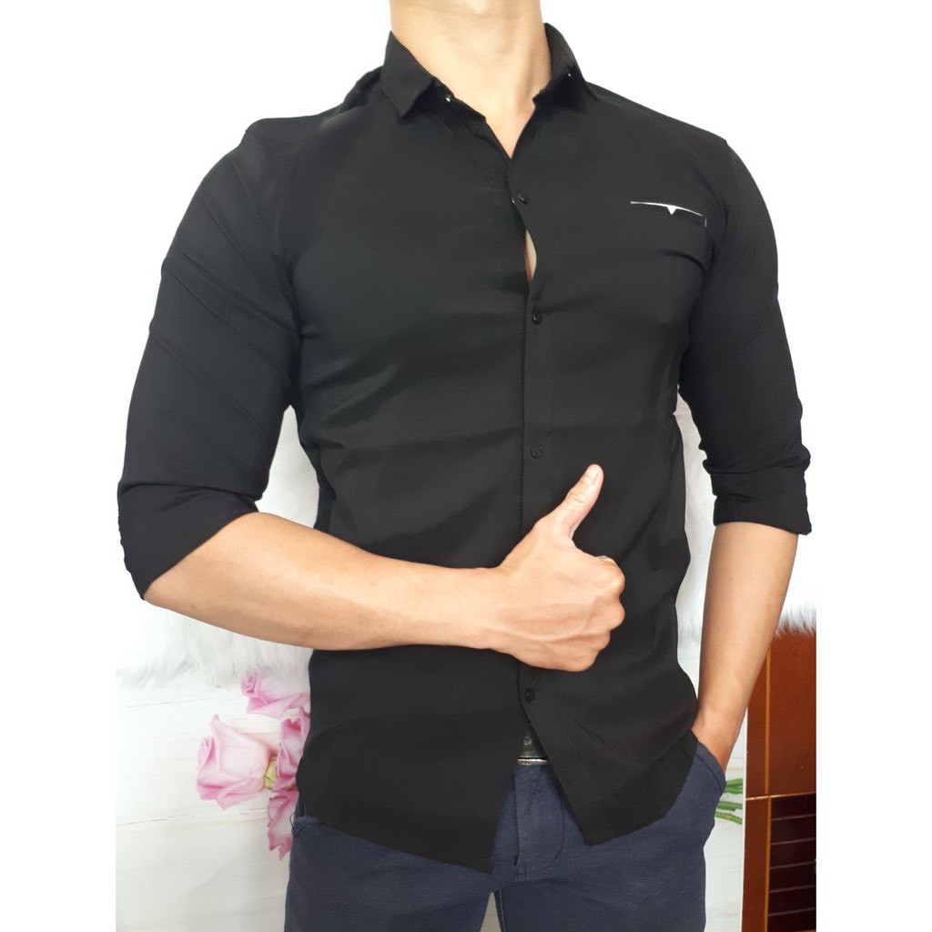 áo sơ mi nam Fom body cực chuẩn vãi co giãn size M đến XXL hình thật