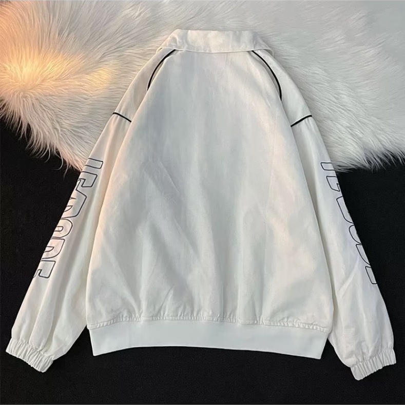 Áo Khoác Tay Dài Dáng Rộng Thêu Chữ Phong Cách Hàn Quốc Thời Trang Cho Nam Và Nữ