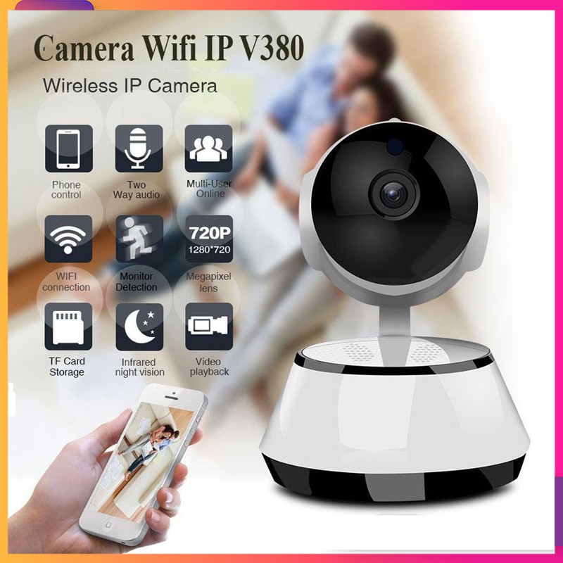 Camera wifi V380 ⭐ Phát hiện chuyển động, đàm thoại hai chiều, xoay 360 độ, camera ip ⭐ Bảo hành 1 năm