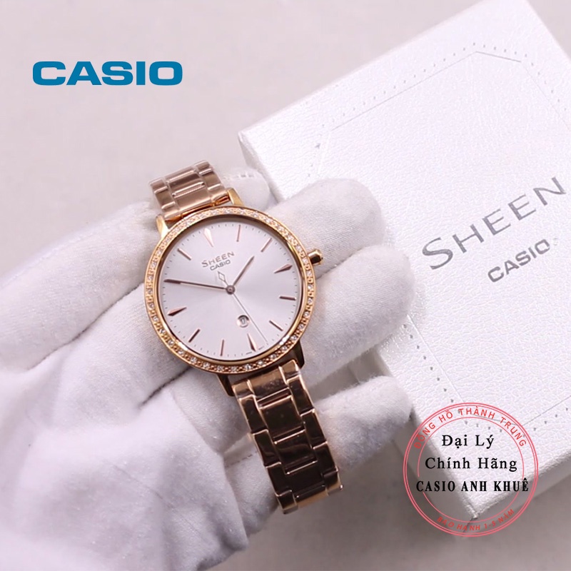 Đồng Hồ Casio Nữ Sheen SHE-4535YPG-7AUDF siêu mỏng kính sapphire