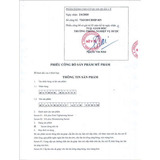 Serum căng bóng da HA - Dưỡng ẩm, phục hồi, làm chậm lão hoá da - Hyaluronic Acid Serum | Hathor Beauty | BigBuy360 - bigbuy360.vn