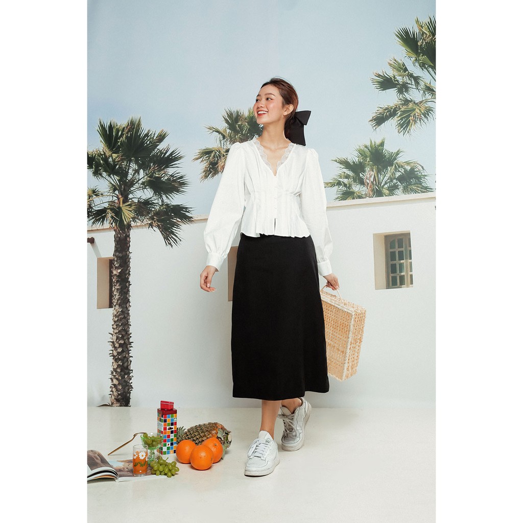 DOTTIE - Chân váy dài dáng xòe nữ đen S0050 | BigBuy360 - bigbuy360.vn